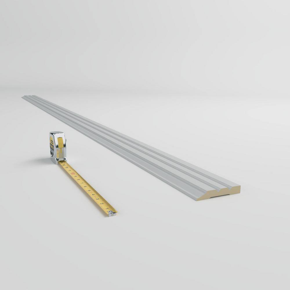 Ekena Millwork 5/8 in. x 4 in. x 94-1/2 in. Polyurethane Fluted Panel Window and Door Casing Moulding