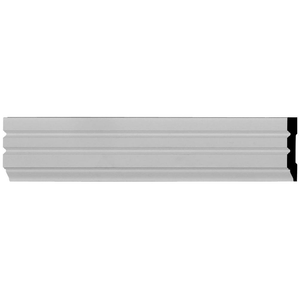 Ekena Millwork 5/8 in. x 4 in. x 94-1/2 in. Polyurethane Fluted Panel Window and Door Casing Moulding