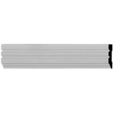 Ekena Millwork 5/8 in. x 4 in. x 94-1/2 in. Polyurethane Fluted Panel Window and Door Casing Moulding