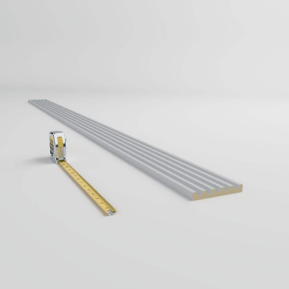 Ekena Millwork 5/8 in. x 5-1/8 in. x 78-3/4 in. Primed Polyurethane Fluted Casing
