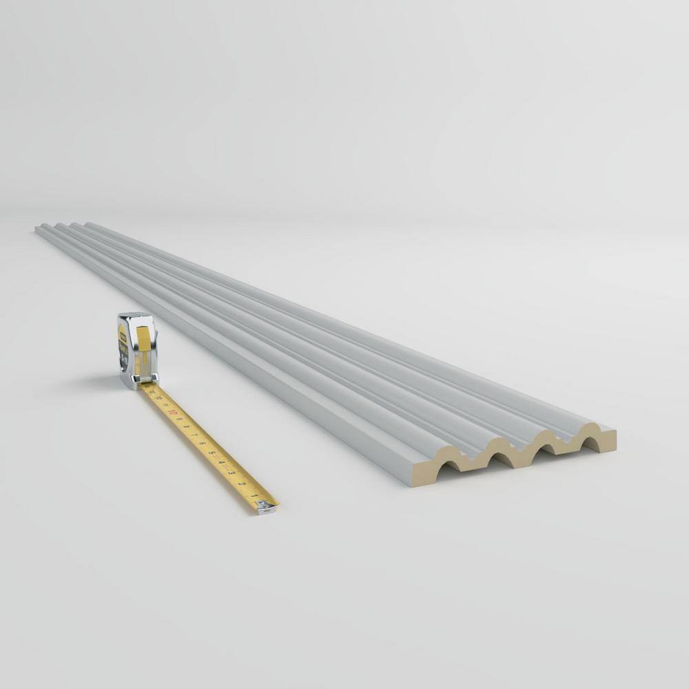 Ekena Millwork 1-1/8 in. x 7-7/8 in. x 94-1/2 in. Primed Polyurethane Fluted Casing