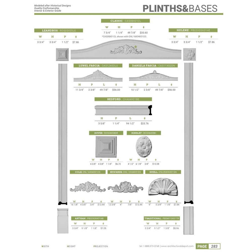 Ekena Millwork 2-3/8 in. x 49-7/8 in. x 10-1/2 in. Polyurethane Daniela Fascia Casing