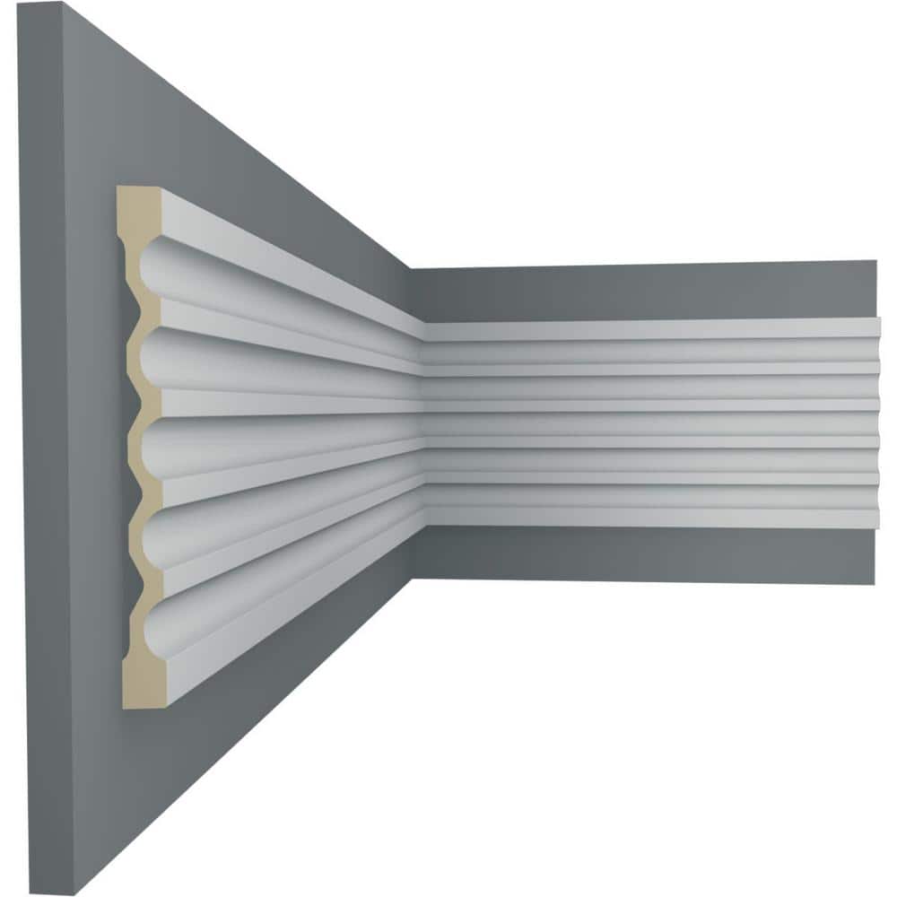 Ekena Millwork 1-1/8 in. x 12-5/8 in. x 78-3/4 in. Primed Polyurethane Fluted Casing