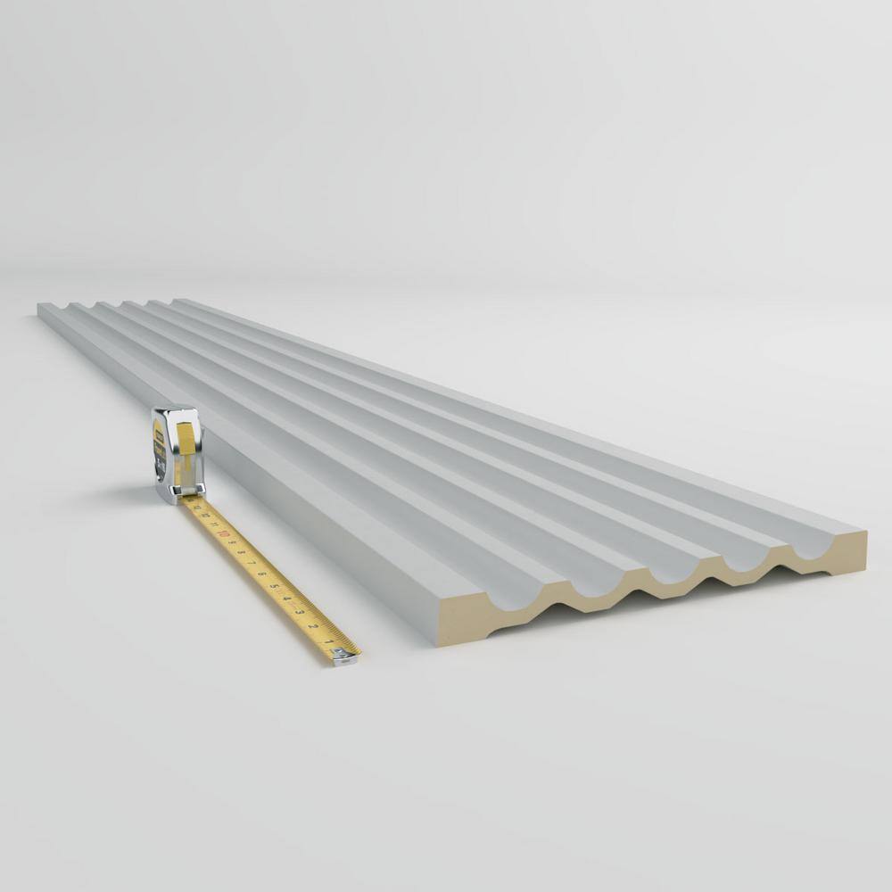 Ekena Millwork 1-1/8 in. x 12-5/8 in. x 78-3/4 in. Primed Polyurethane Fluted Casing