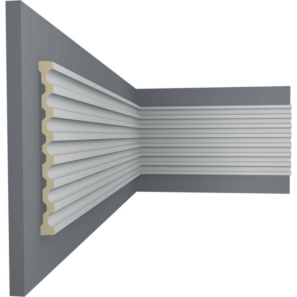 Ekena Millwork 1-1/2 in. x 17-3/4 in. x 94-1/2 in. Primed Polyurethane Reeded Casing