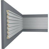 Ekena Millwork 1-1/2 in. x 17-3/4 in. x 94-1/2 in. Primed Polyurethane Reeded Casing