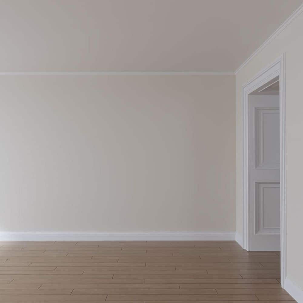 Ekena Millwork 1-1/4 in. x 1-1/4 in. x 94-1/2 in. Polyurethane Hillsborough Traditional Smooth Crown Moulding