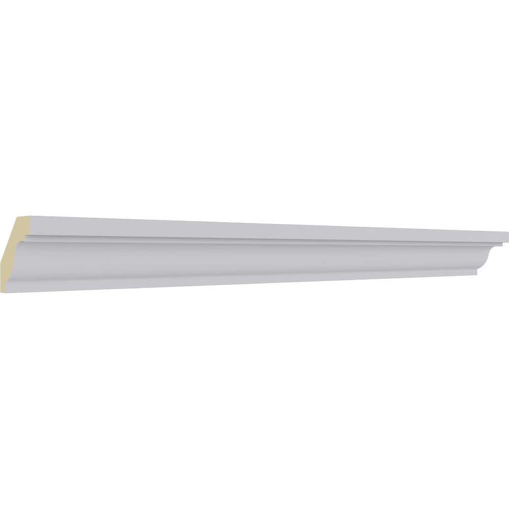 Ekena Millwork 1-1/4 in. x 1-1/4 in. x 94-1/2 in. Polyurethane Hillsborough Traditional Smooth Crown Moulding