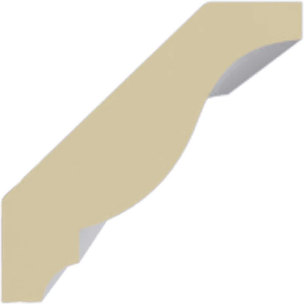 Ekena Millwork 1-5/8 in. x 1-5/8 in. x 94-1/2 in. Polyurethane Odessa Traditional Smooth Crown Moulding