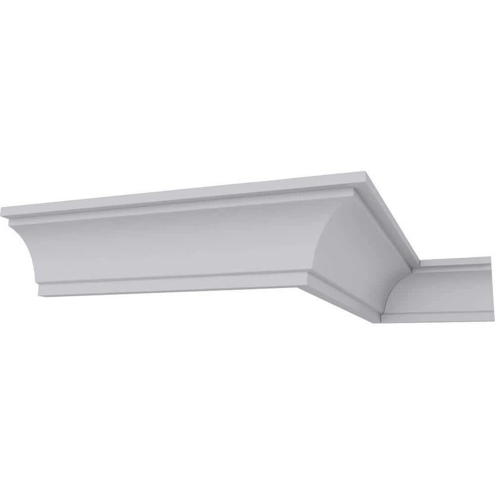 Ekena Millwork 1-1/2 in. x 1-1/2 in. x 94-1/2 in. Polyurethane Tyrone Smooth Crown Moulding