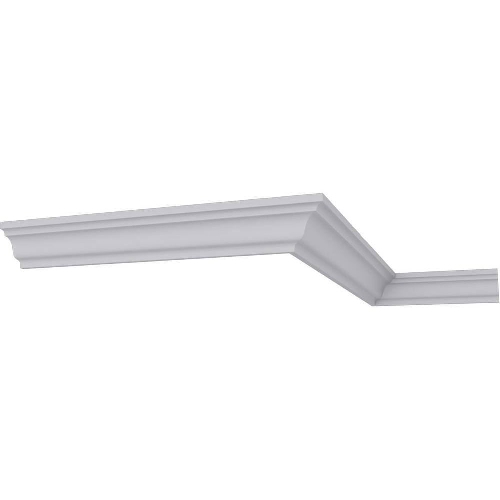 Ekena Millwork 3/4 in. x 3/4 in. x 94-1/2 in. Polyurethane Hillsborough Traditional Smooth Crown Moulding