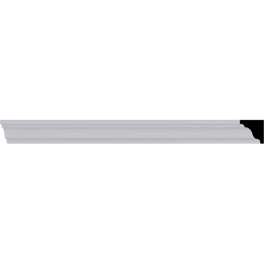 Ekena Millwork 3/4 in. x 3/4 in. x 94-1/2 in. Polyurethane Hillsborough Traditional Smooth Crown Moulding