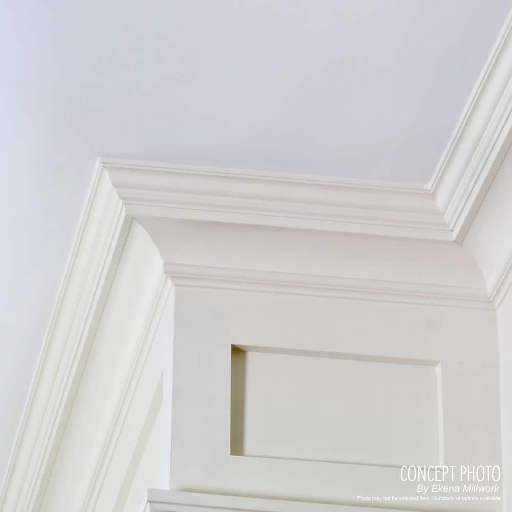 Ekena Millwork 1-7/8 in. x 2 in. x 94-1/2 in. Polyurethane Reece Traditional Smooth Crown Moulding