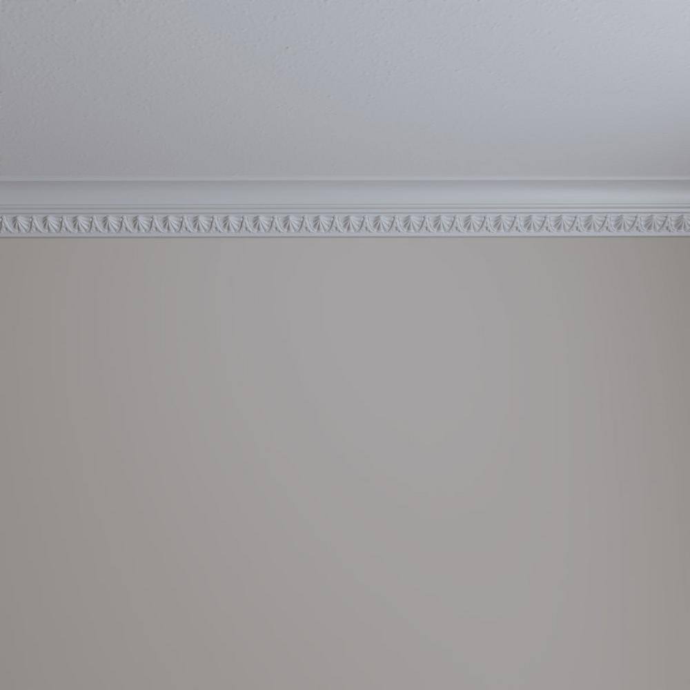 Ekena Millwork 2-3/4 in. x 2-7/8 in. x 94-1/2 in. Polyurethane Shell Crown Moulding