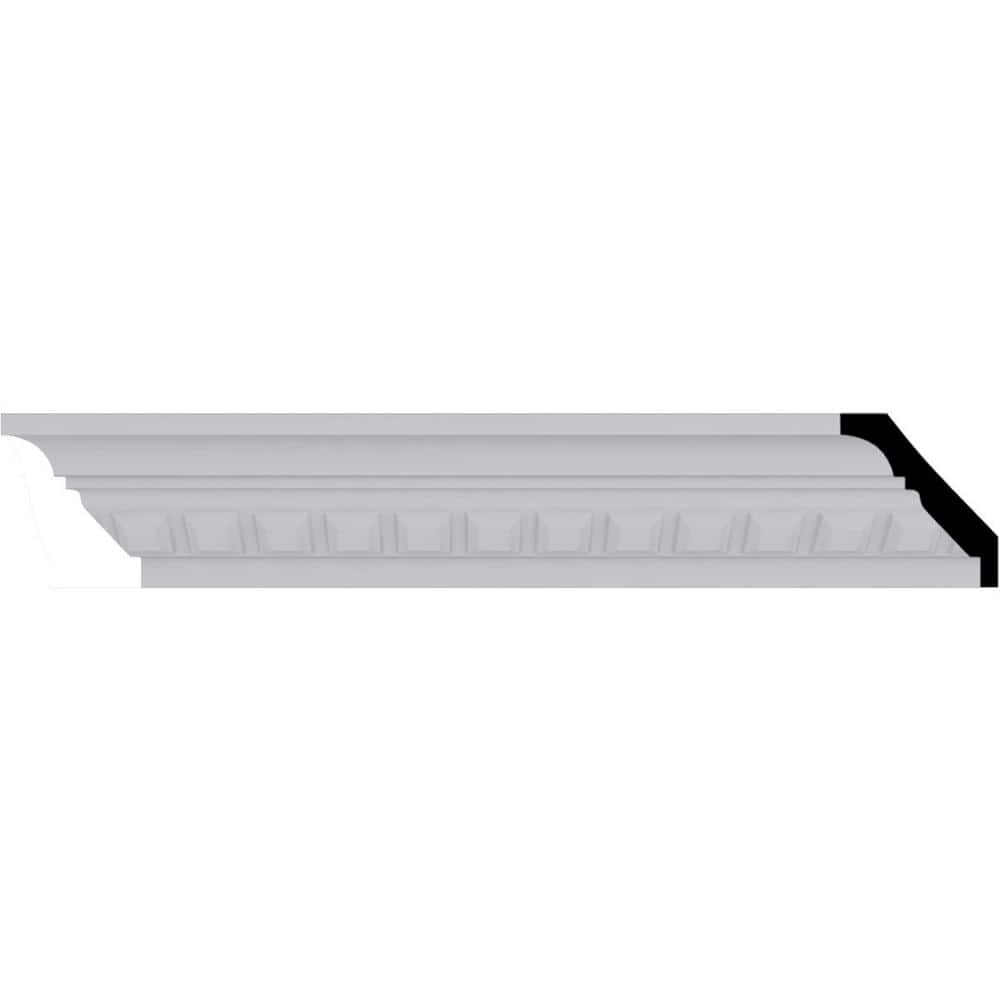 Ekena Millwork 2 in. x 2-1/4 in. x 94-1/2 in. Polyurethane Blackthorne Crown Moulding