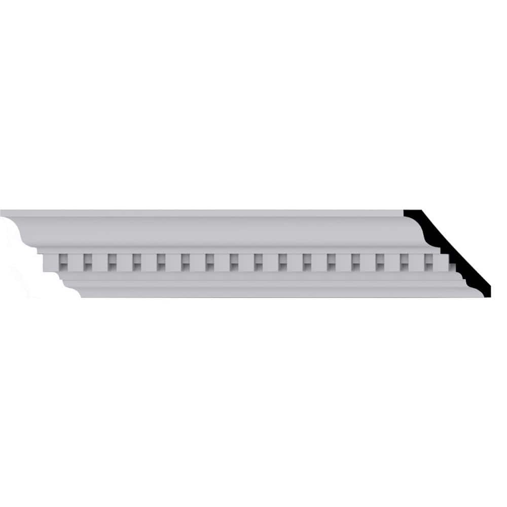 Ekena Millwork 2-3/4 in. x 2-3/4 in. x 94-1/2 in. Polyurethane Dentil Crown Moulding