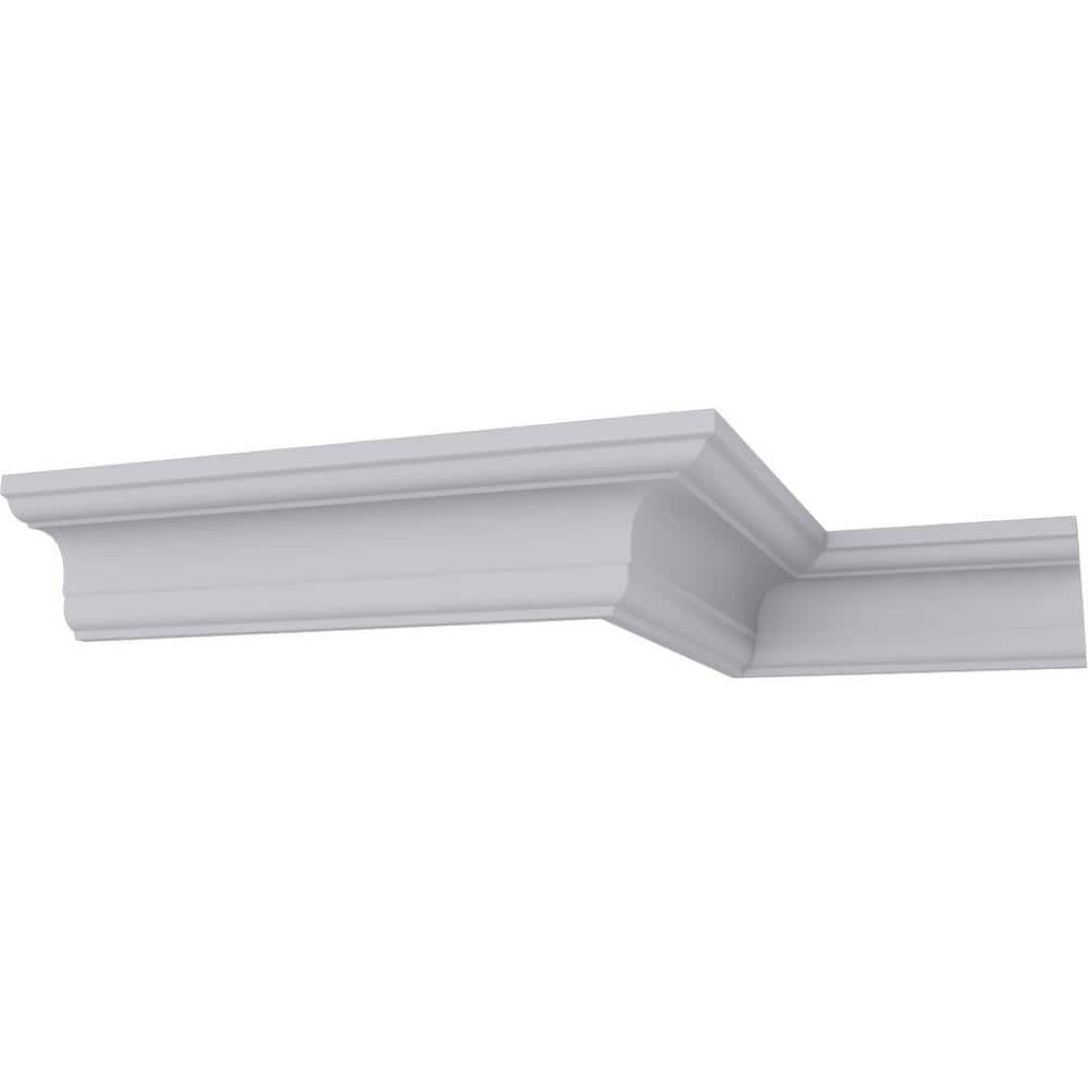 Ekena Millwork 2-1/4 in. D x 2-1/4 in. W x 94-1/2 in. L Polyurethane Jefferson Traditional Smooth Crown Moulding 12-Pack