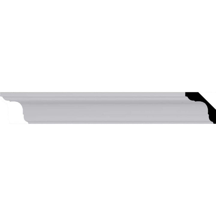 Ekena Millwork 2-1/4 in. D x 2-1/4 in. W x 94-1/2 in. L Polyurethane Jefferson Traditional Smooth Crown Moulding 12-Pack