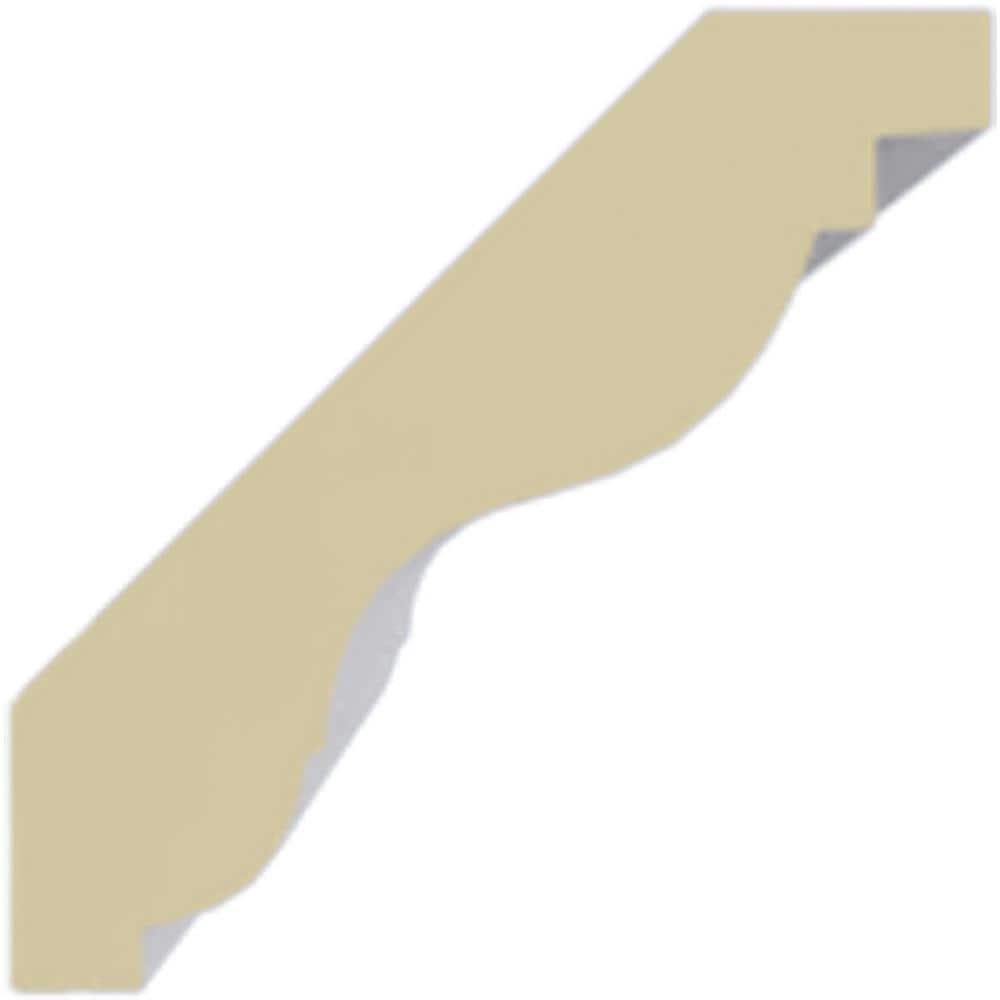 Ekena Millwork 2 in. x 2 in. x 94-1/2 in. Polyurethane Lyon Traditional Smooth Crown Moulding
