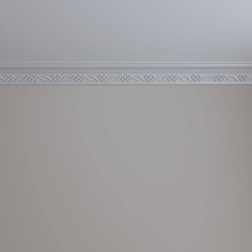 Ekena Millwork 2-7/8 in. x 2-1/2 in. x 94-1/2 in. Polyurethane Miller Crown Moulding