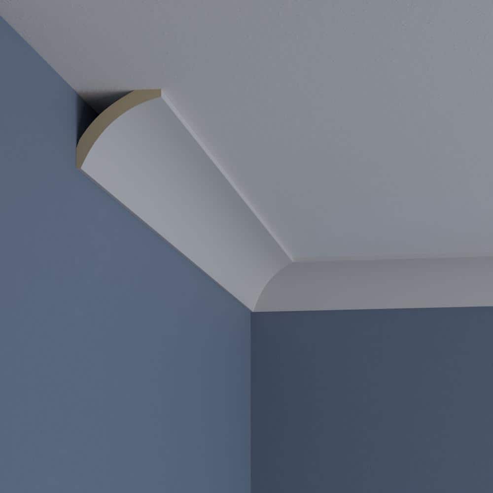 Ekena Millwork 2-5/8 in. x 2-3/8 in. x 94-1/2 in. Polyurethane Traditional Smooth Crown Moulding