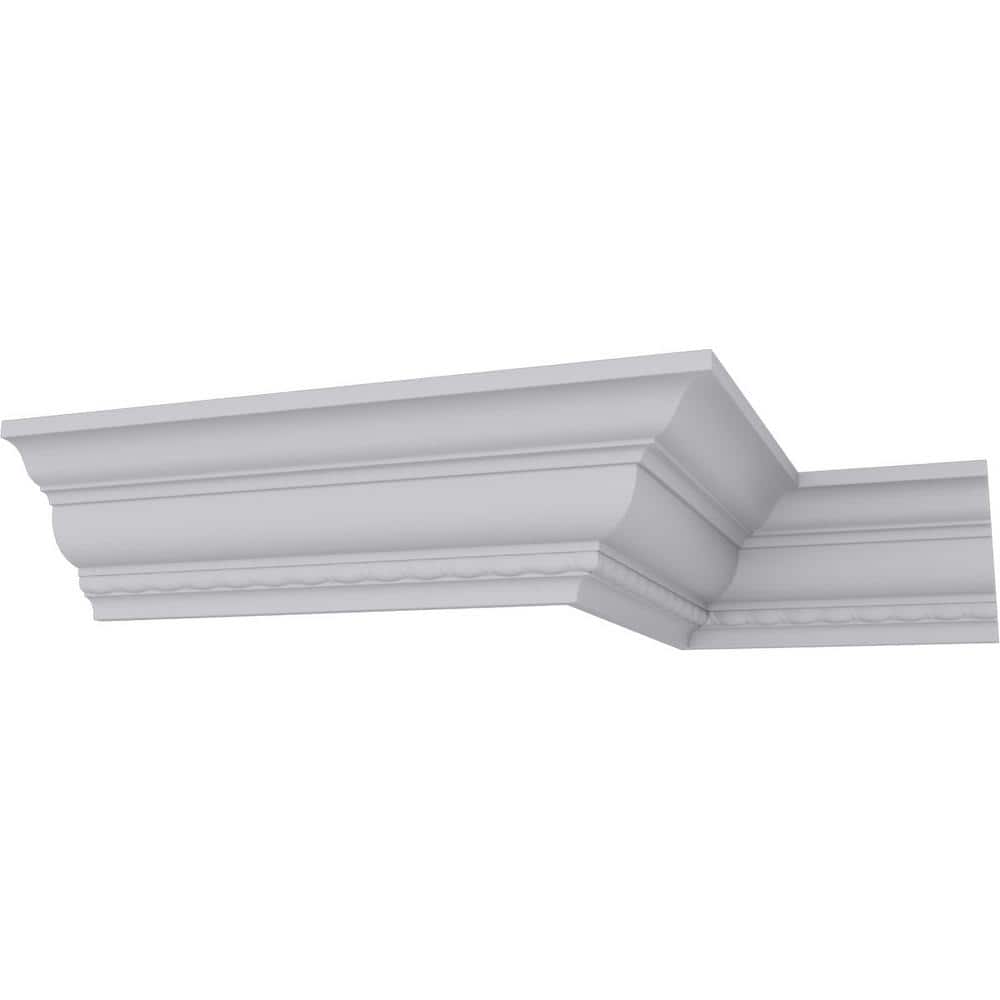 Ekena Millwork 3 in. D x 3 in. W x 94-1/2 in. L Polyurethane Crendon Bead and Barrel Crown Moulding 12-Pack