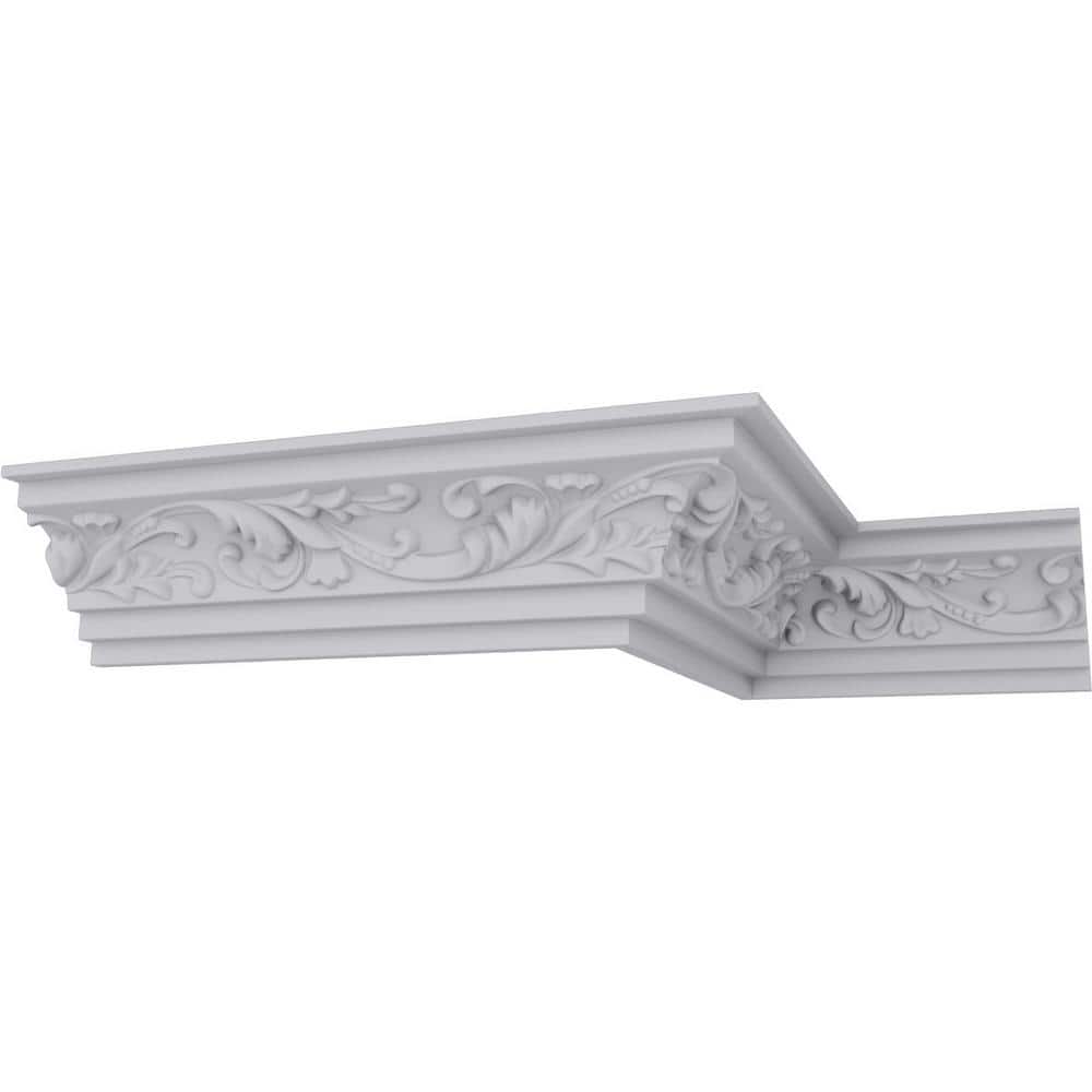 Ekena Millwork 2-3/4 in. x 2-3/4 in. x 94-1/2 in. Polyurethane Tristan Crown Moulding
