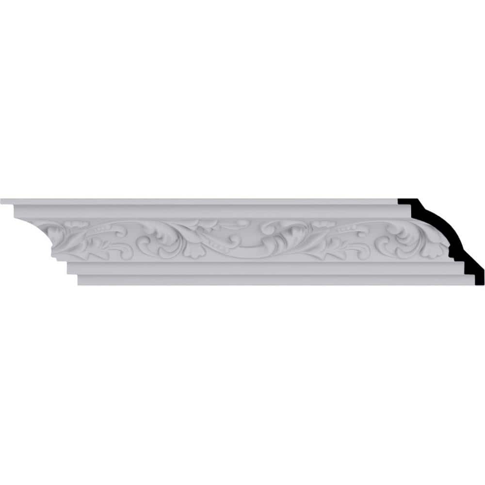 Ekena Millwork 2-3/4 in. x 2-3/4 in. x 94-1/2 in. Polyurethane Tristan Crown Moulding