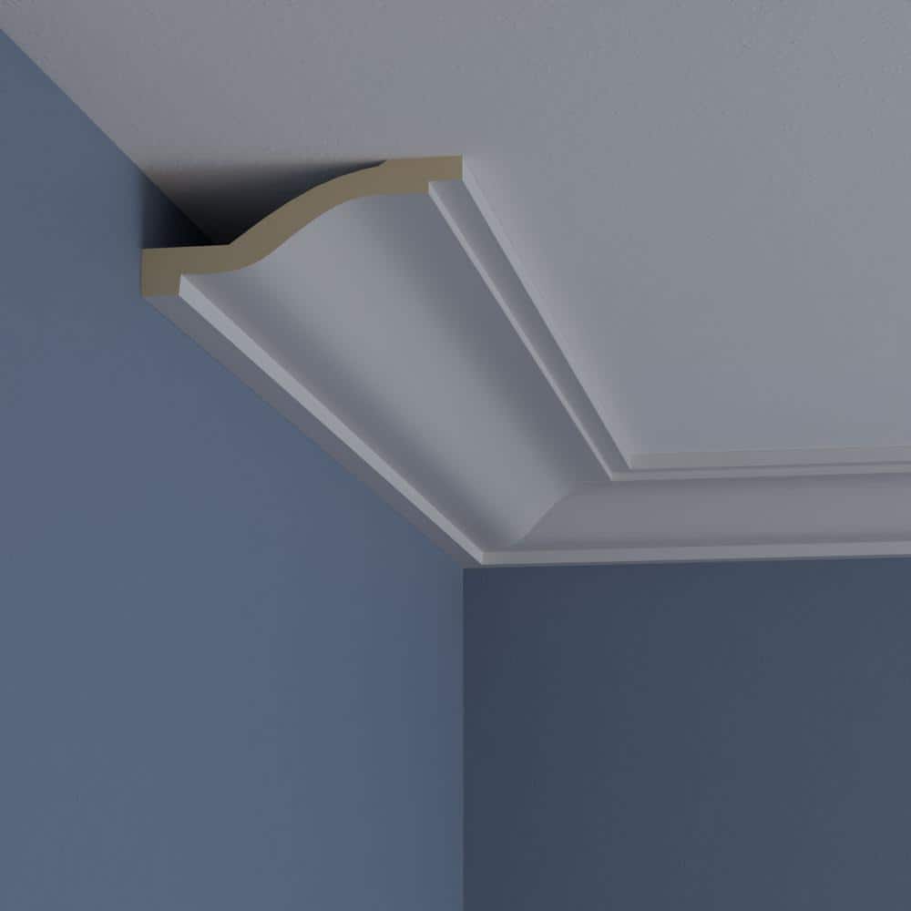 Ekena Millwork 5-3/8 in. x 2-1/8 in. x 94-1/2 in. Foster Smooth Crown Moulding