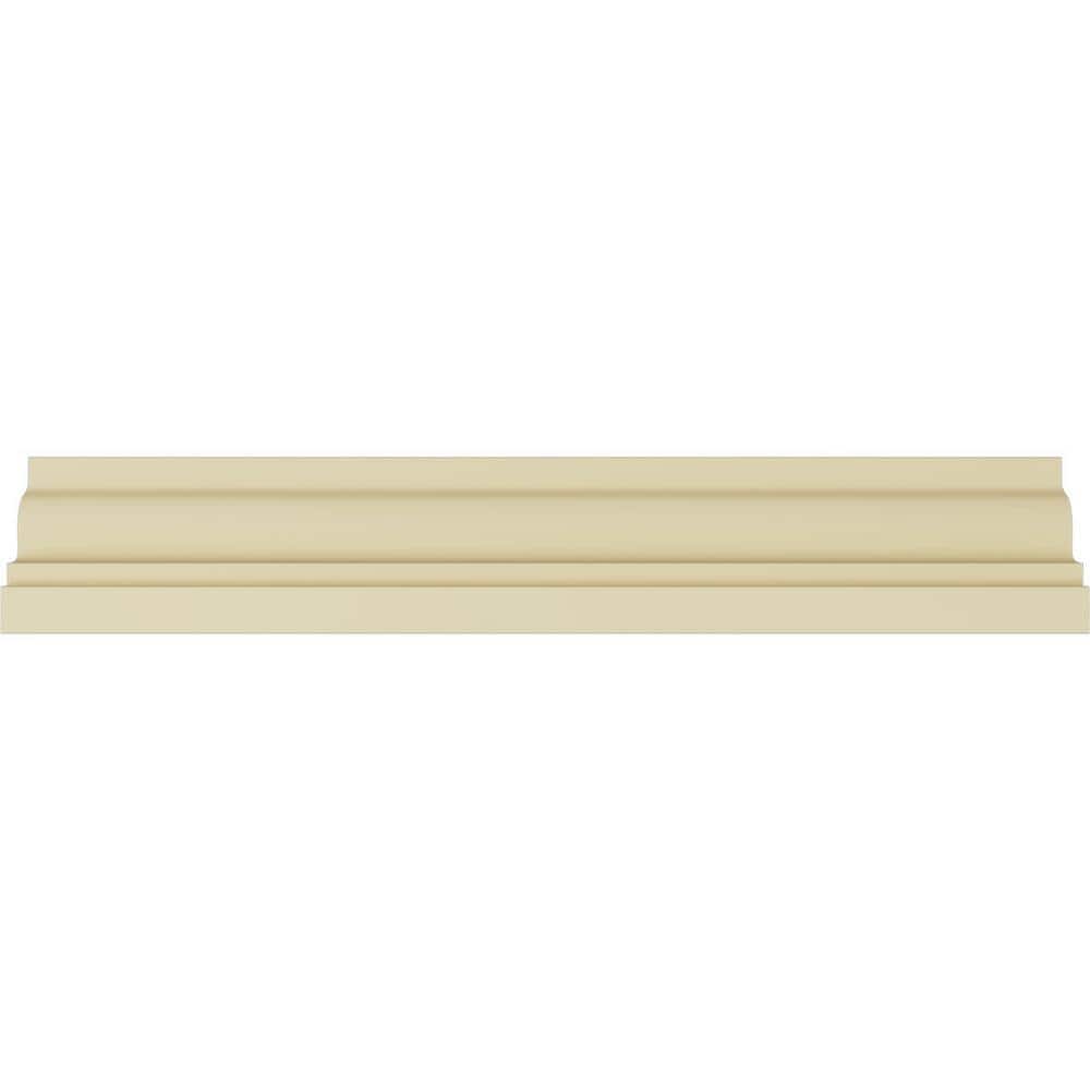 Ekena Millwork 2 in. x 3 in. x 94-1/2 in. Smooth Polyurethane Lisbon Traditional Crown Moulding