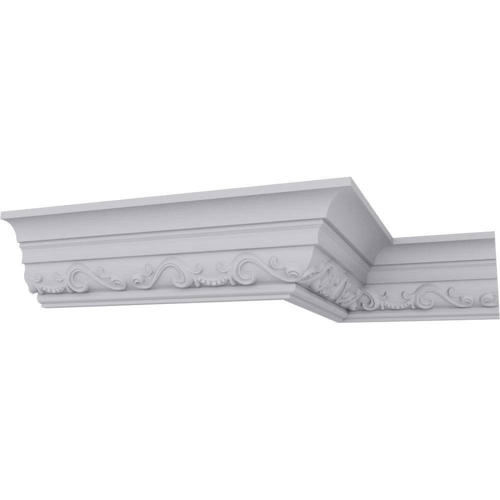 Ekena Millwork 2-3/4 in. x 2-7/8 in. x 94-1/2 in. Polyurethane Caputo Crown Moulding