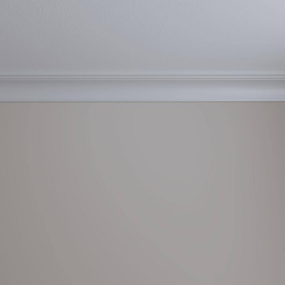 Ekena Millwork 3-1/ in. x 3-3/8 in. x 4-7/8 in. x 94-1/2 in. Holmdel Traditional Smooth Polyurethane Crown Moulding (12-Pack)
