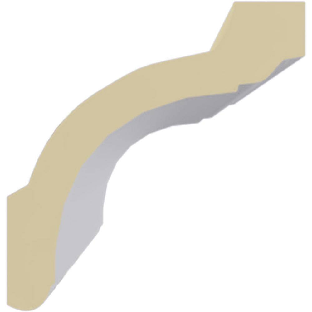 Ekena Millwork 3-1/ in. x 3-3/8 in. x 4-7/8 in. x 94-1/2 in. Holmdel Traditional Smooth Polyurethane Crown Moulding (12-Pack)