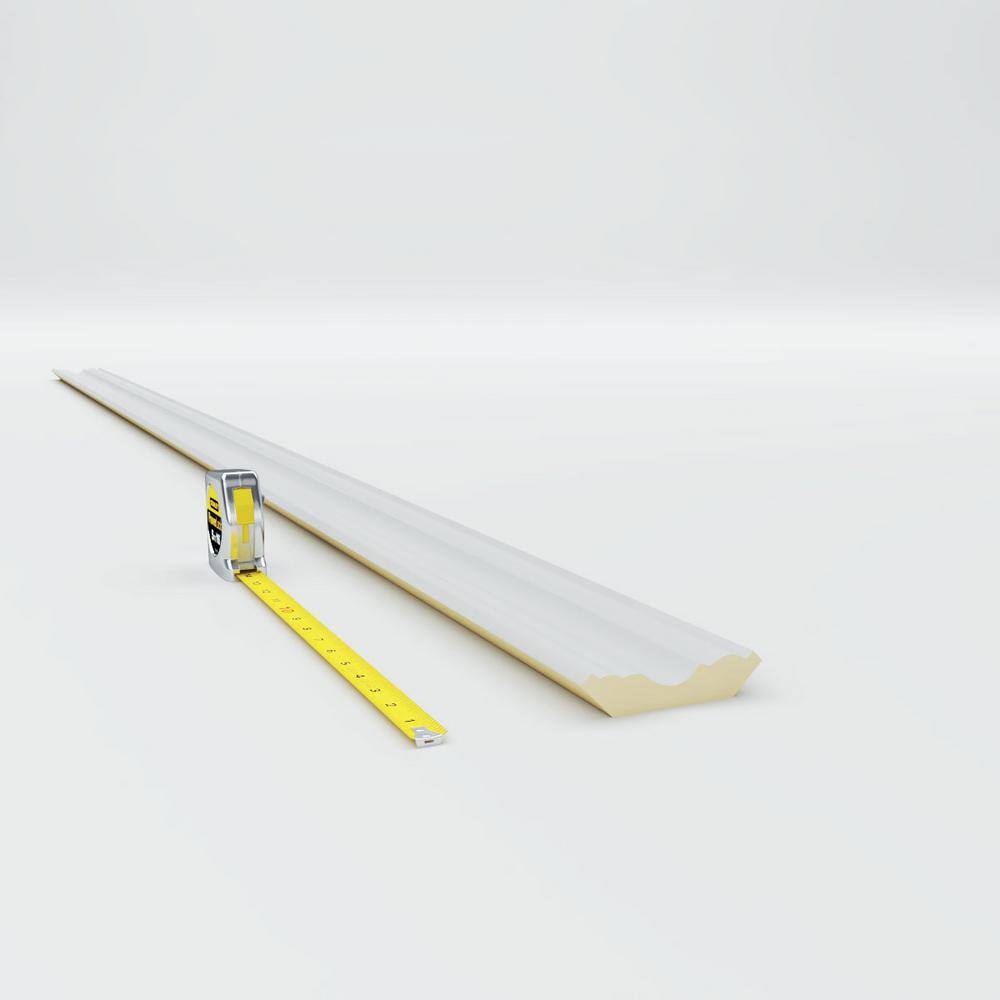 Ekena Millwork 3 in. x 3 in. x 94-1/2 in. Polyurethane Palmetto Smooth Crown Moulding