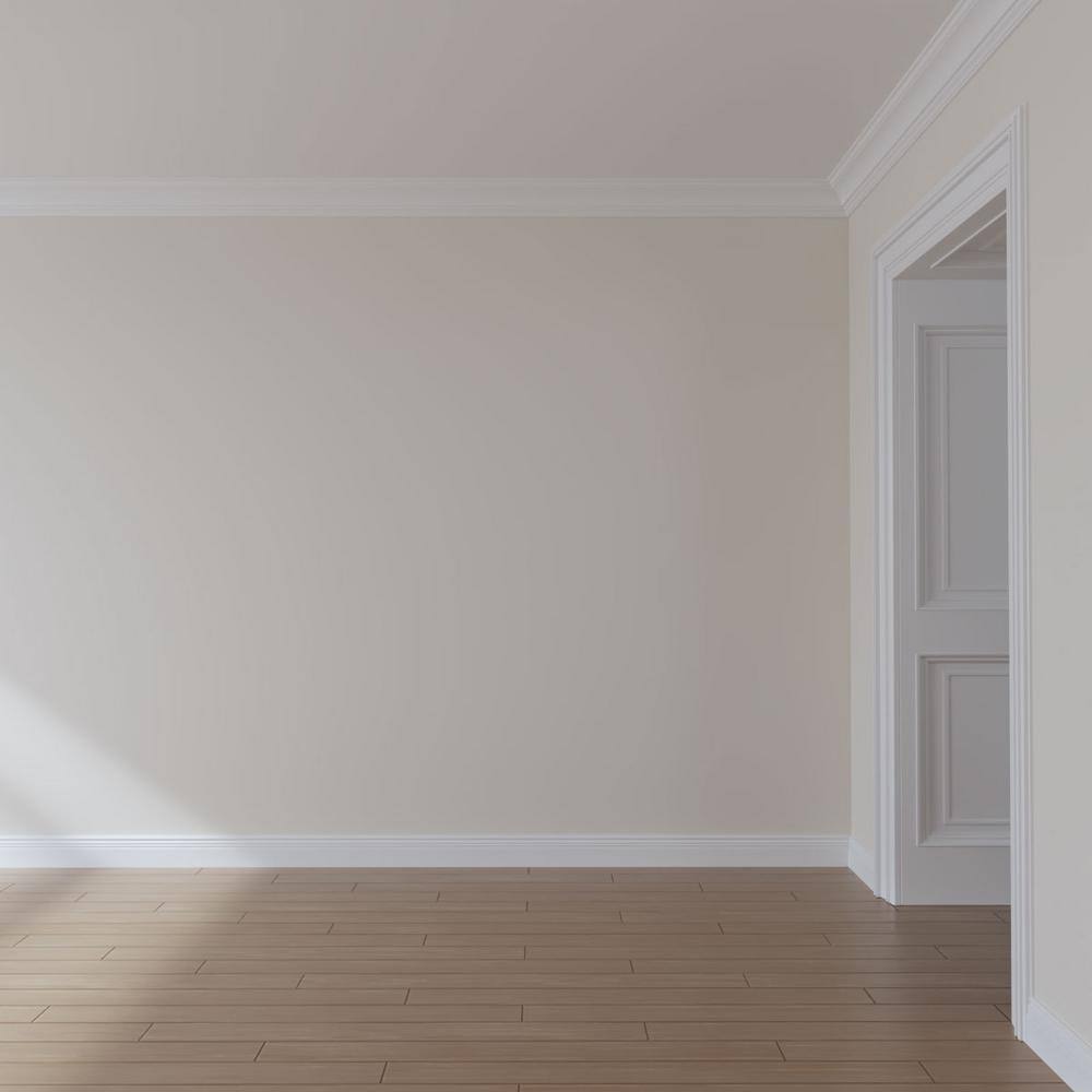 Ekena Millwork 3-1/4 in. H x 3-1/4 in. P x 4-1/2 in. F x 94-1/2 in. L Polyurethane Salem Traditional Smooth Crown Moulding (8-Pack)