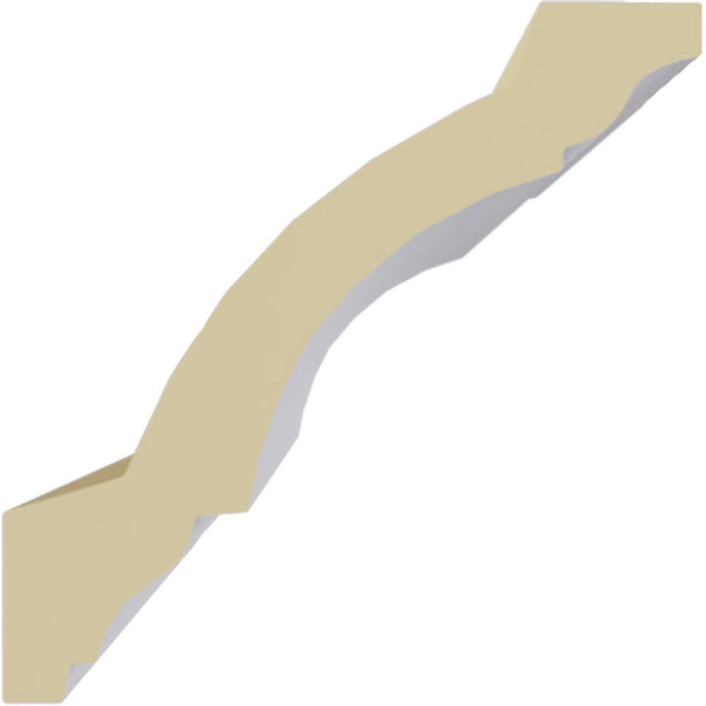 Ekena Millwork 3-1/4 in. H x 3-1/4 in. P x 4-1/2 in. F x 94-1/2 in. L Polyurethane Salem Traditional Smooth Crown Moulding (8-Pack)