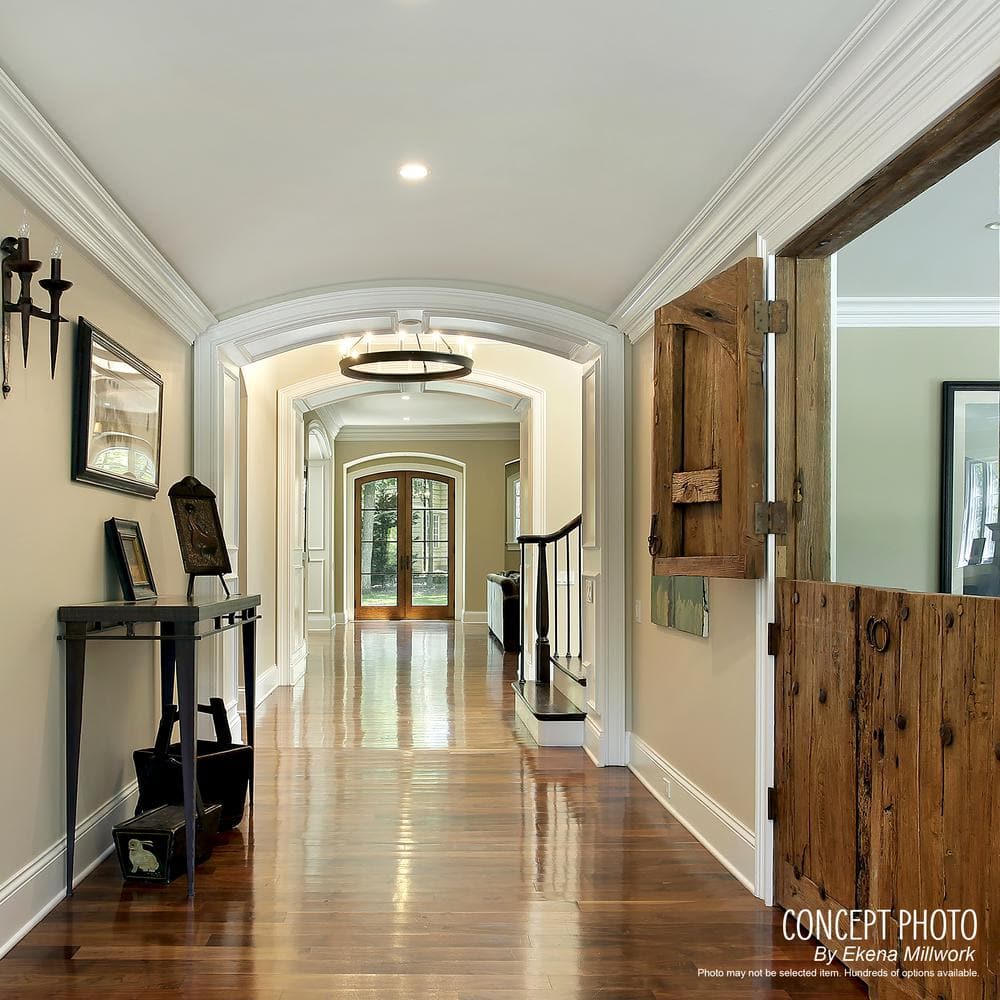 Ekena Millwork 3-5/8 in. x 3-5/8 in. x 94-1/2 in. Polyurethane Strasbourg Crown Moulding