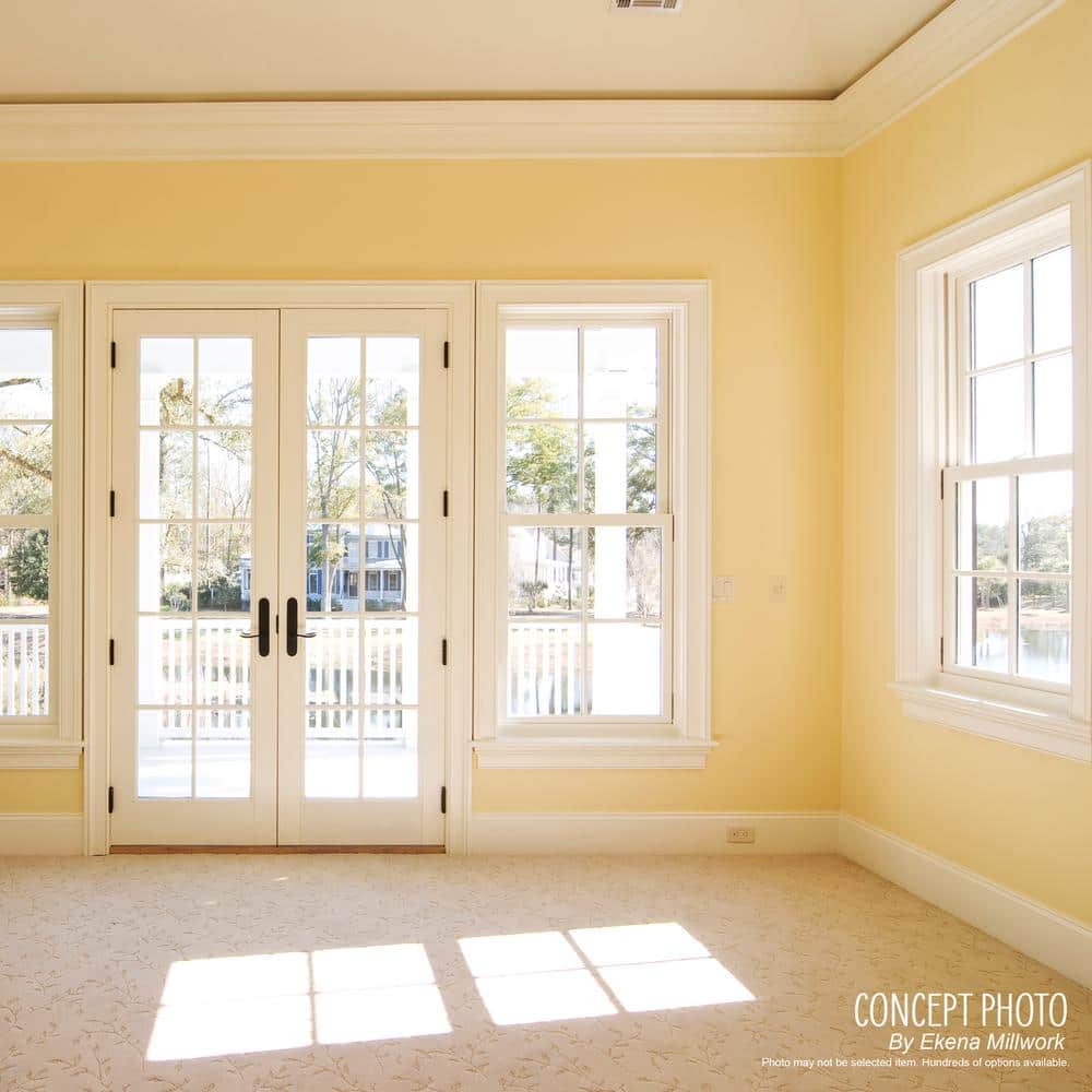 Ekena Millwork 3-5/8 in. x 3-5/8 in. x 94-1/2 in. Polyurethane Strasbourg Crown Moulding