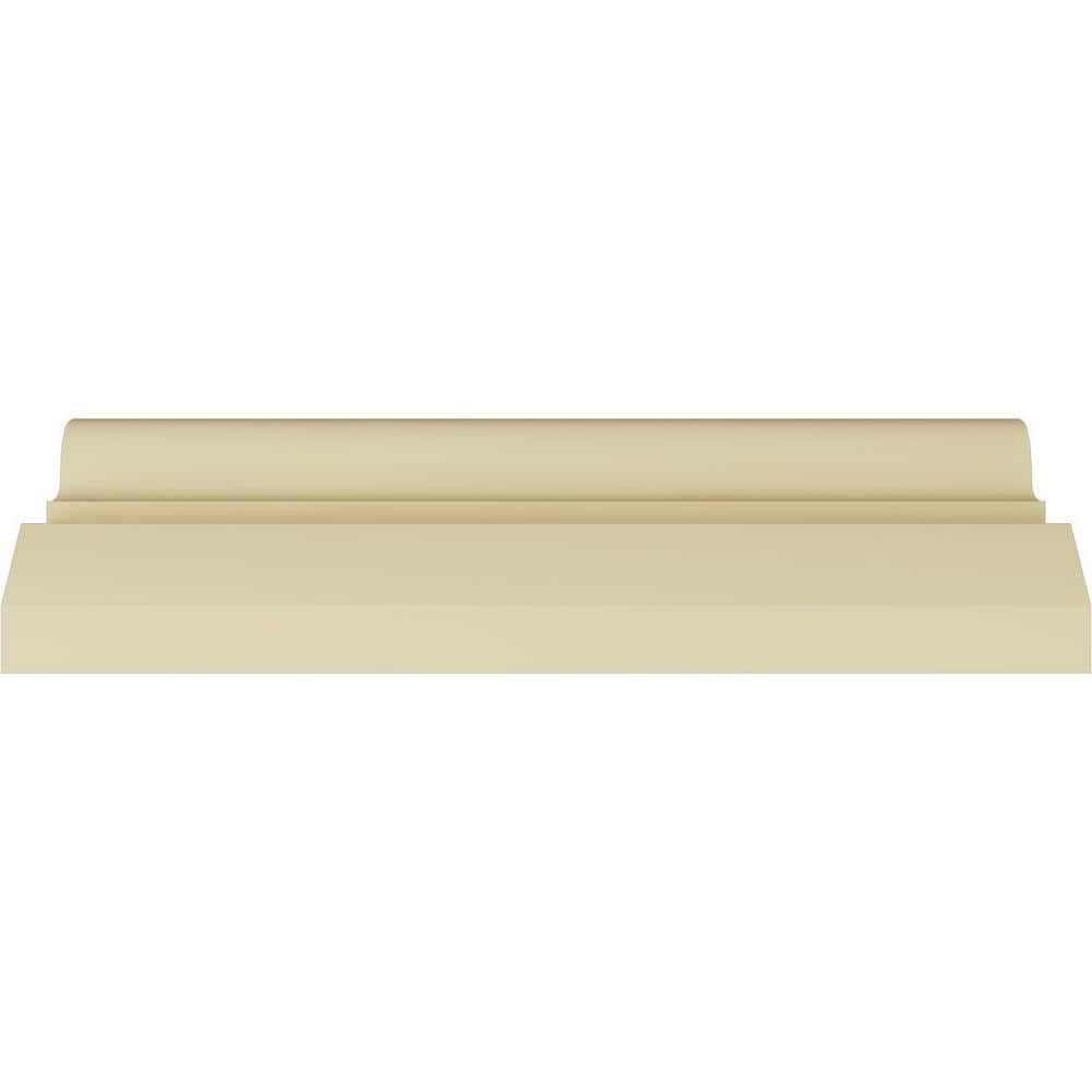 Ekena Millwork 4-1/2 in. x 3-7/8 in. x 94-1/2 in. Polyurethane Bulwark Smooth Crown Moulding