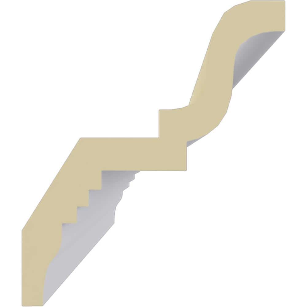 Ekena Millwork 4-1/2 in. x 3-7/8 in. x 94-1/2 in. Polyurethane Bulwark Smooth Crown Moulding