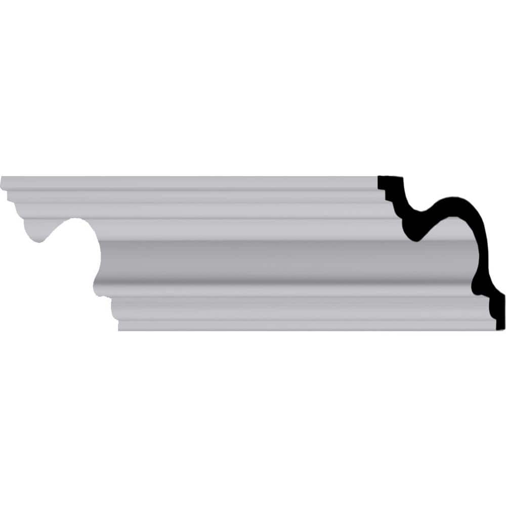 Ekena Millwork 4-3/4 in. x 3-3/8 in. x 94-1/2 in. Polyurethane Devon Smooth Crown Moulding