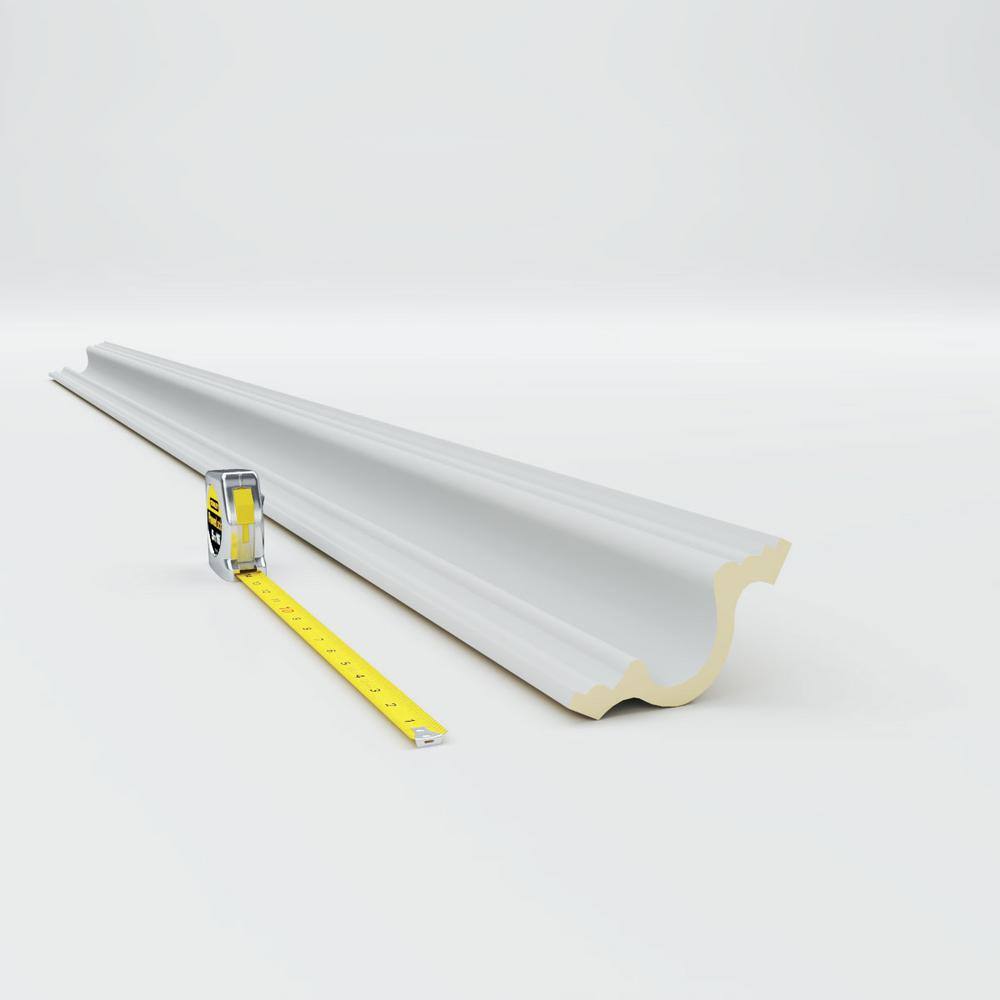 Ekena Millwork 4-3/4 in. x 3-3/8 in. x 94-1/2 in. Polyurethane Devon Smooth Crown Moulding