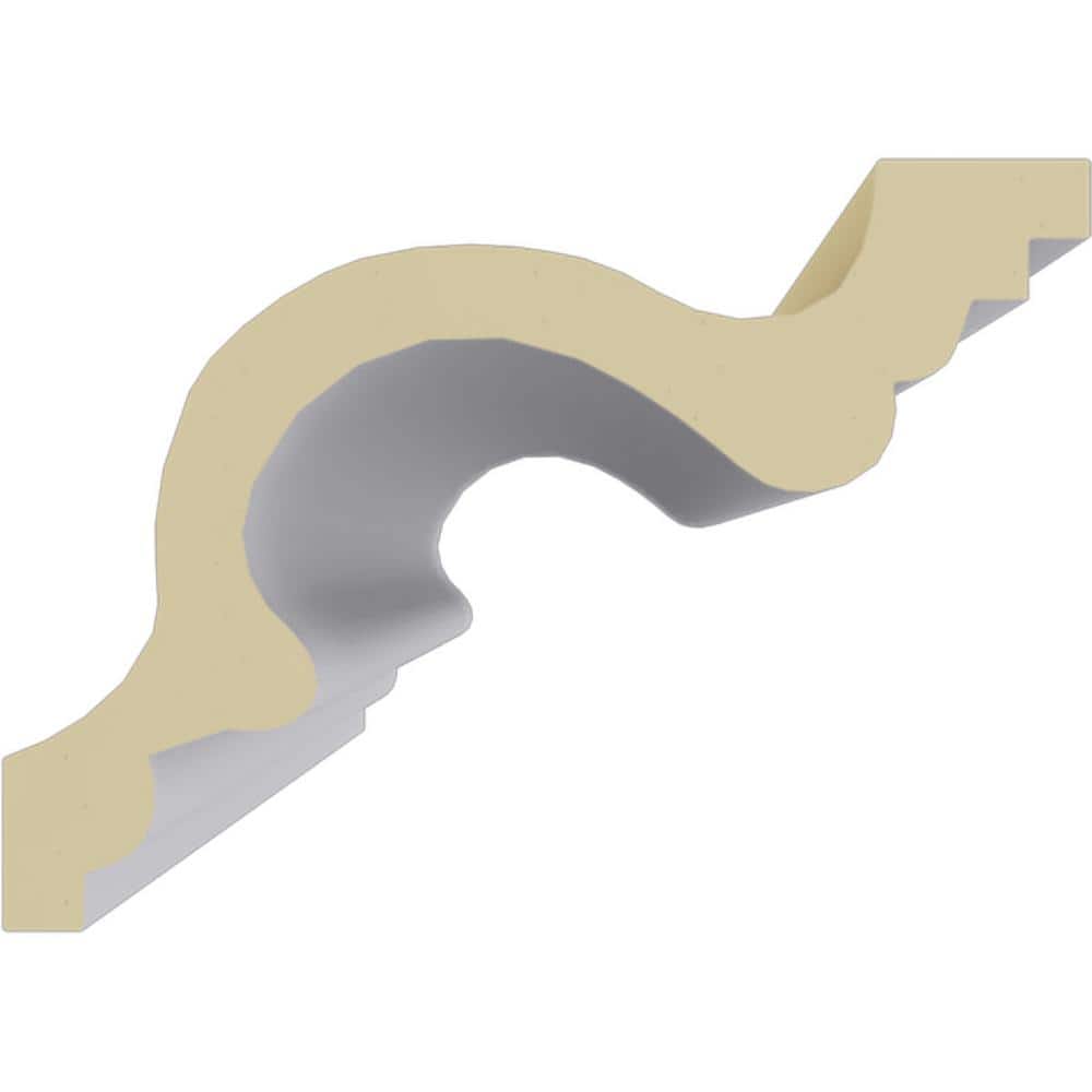 Ekena Millwork 4-3/4 in. x 3-3/8 in. x 94-1/2 in. Polyurethane Devon Smooth Crown Moulding