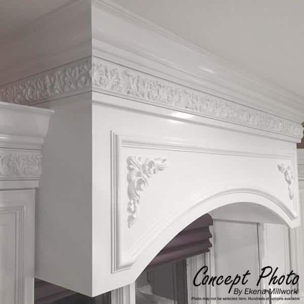 Ekena Millwork 6 in. H x 4-1/2 in. P x 7-5/8 in. F x 94-1/2 in. L Polyurethane Maria Traditional Smooth Crown Moulding (12-Pack)