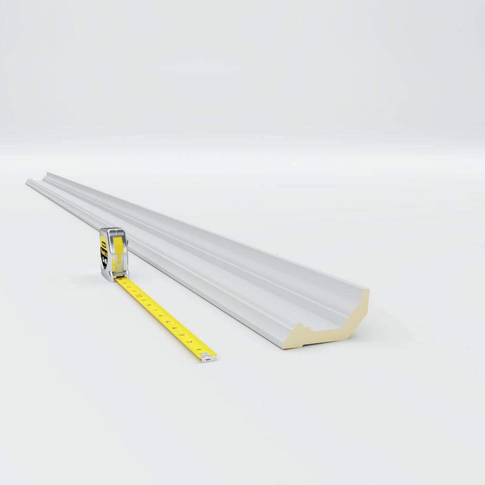 Ekena Millwork 4 in. H x 2-1/4 in. P x 4-1/2 in. F x 94-1/2 in. L Polyurethane Holmdel Traditional Smooth Crown Moulding (12-Pack)