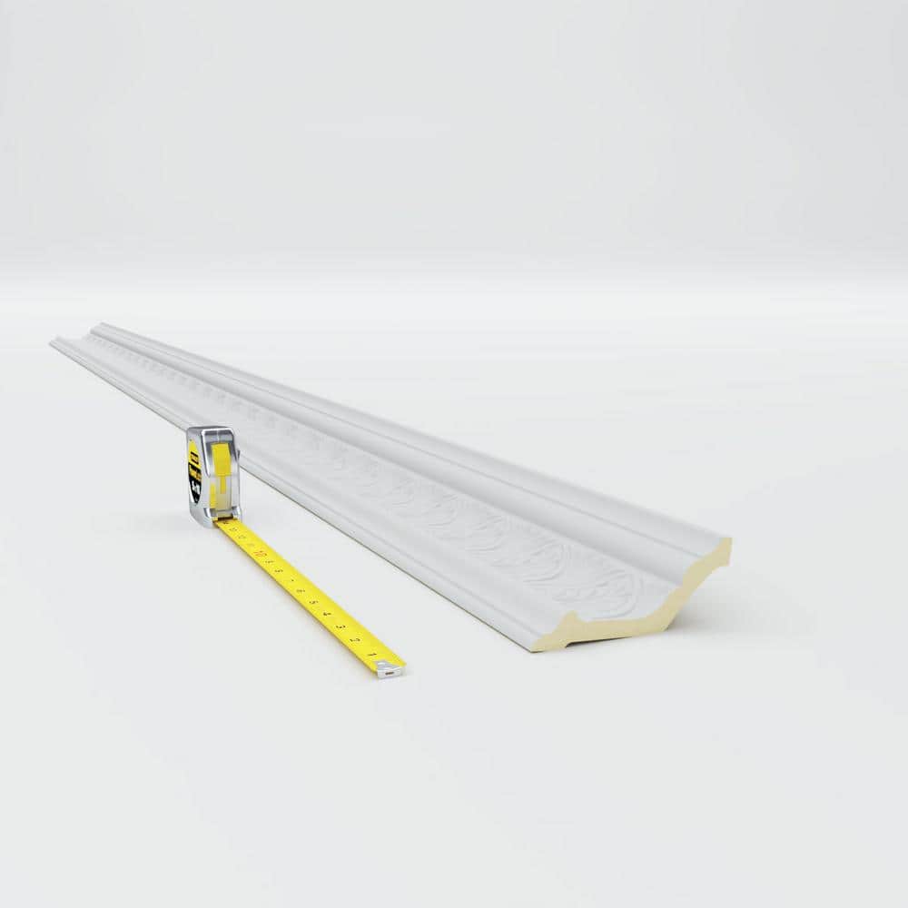 Ekena Millwork 2-1/2 in. x 5 in. x 94-1/2 in. Polyurethane Asa Acanthus Leaf Crown Moulding