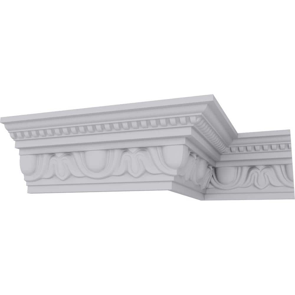 Ekena Millwork 2-3/8 in. x 4 in. x 94-1/2 in. Polyurethane Edinburgh Crown Moulding