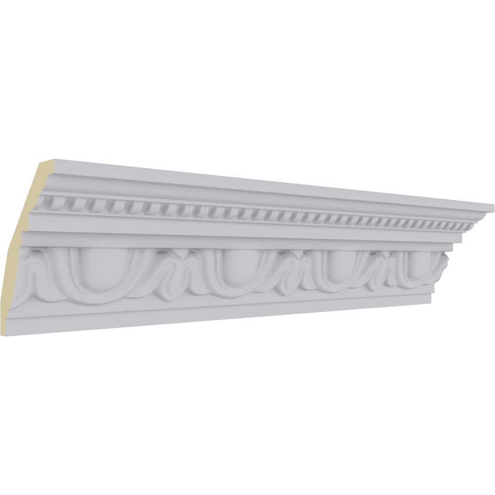 Ekena Millwork 2-3/8 in. x 4 in. x 94-1/2 in. Polyurethane Edinburgh Crown Moulding