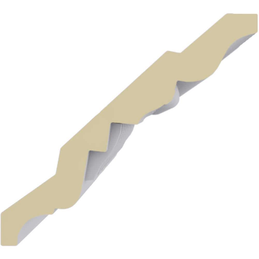 Ekena Millwork 3-7/8 in. x 3-1/2 in. x 94-1/2 in. Polyurethane Bulwark Dentil and Rope Crown Moulding