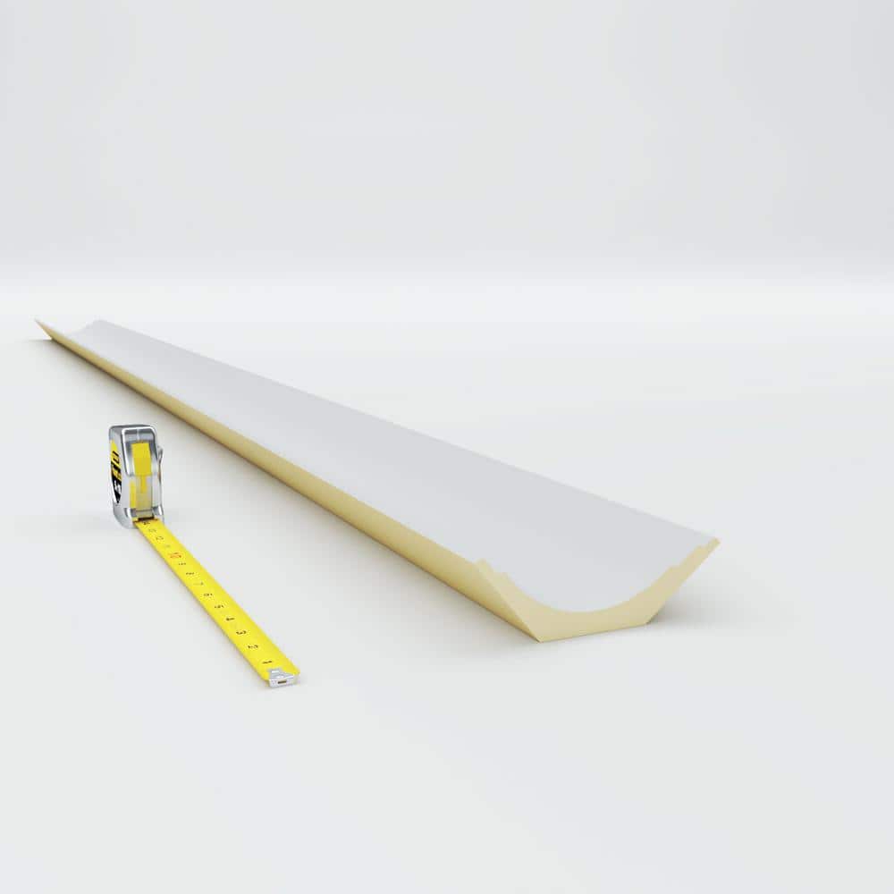 Ekena Millwork 4-1/4 in. H x 4-3/4 in. P x 6-3/8 in. F x 94-1/2 in. L Polyurethane Bradford Traditional Smooth Crown Moulding 12-Pack